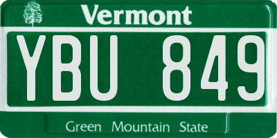 VT license plate YBU849