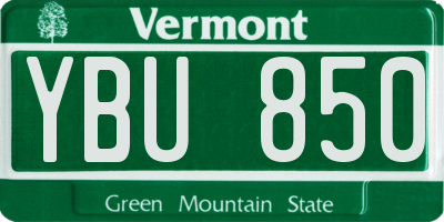 VT license plate YBU850