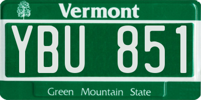VT license plate YBU851