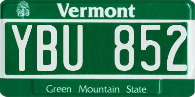 VT license plate YBU852