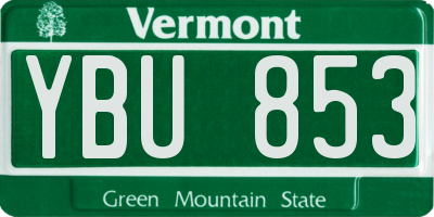 VT license plate YBU853