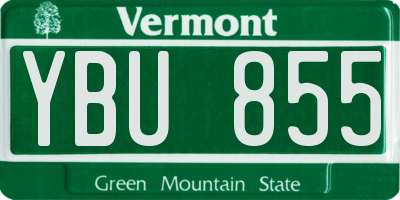 VT license plate YBU855