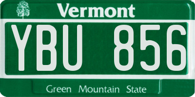 VT license plate YBU856