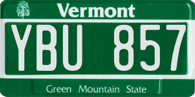 VT license plate YBU857