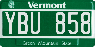 VT license plate YBU858