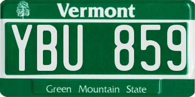 VT license plate YBU859
