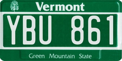 VT license plate YBU861