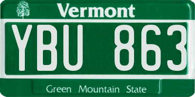 VT license plate YBU863