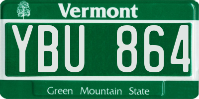 VT license plate YBU864