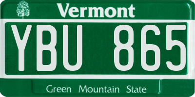 VT license plate YBU865