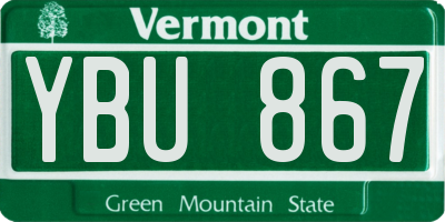 VT license plate YBU867