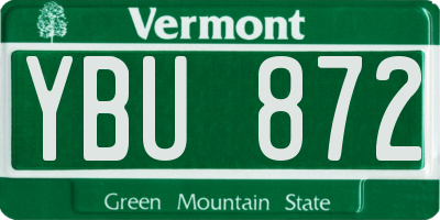 VT license plate YBU872