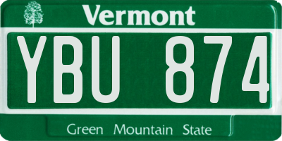 VT license plate YBU874