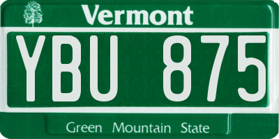 VT license plate YBU875