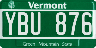 VT license plate YBU876