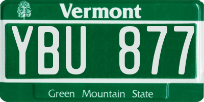 VT license plate YBU877