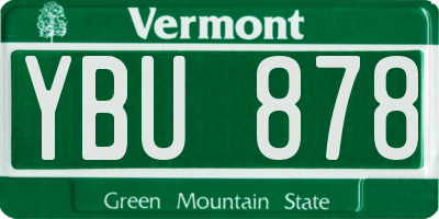 VT license plate YBU878