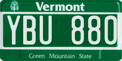 VT license plate YBU880