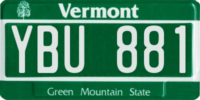 VT license plate YBU881