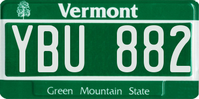 VT license plate YBU882