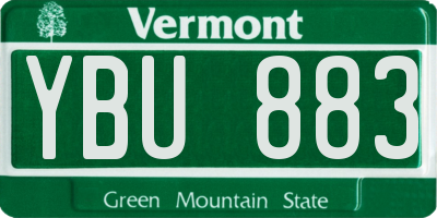 VT license plate YBU883