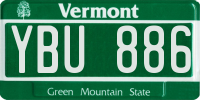 VT license plate YBU886
