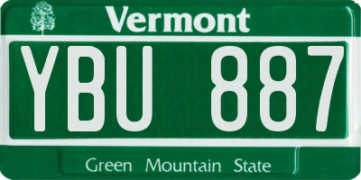 VT license plate YBU887