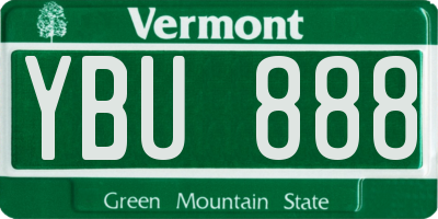 VT license plate YBU888