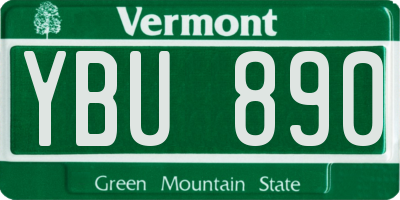 VT license plate YBU890