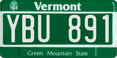 VT license plate YBU891