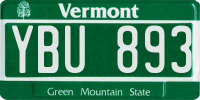 VT license plate YBU893
