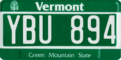 VT license plate YBU894