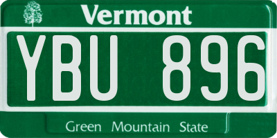 VT license plate YBU896