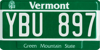VT license plate YBU897