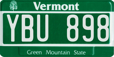 VT license plate YBU898