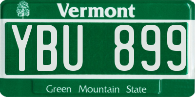 VT license plate YBU899