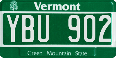 VT license plate YBU902