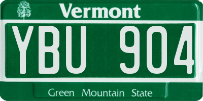 VT license plate YBU904