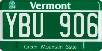 VT license plate YBU906
