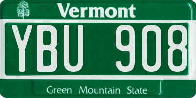 VT license plate YBU908