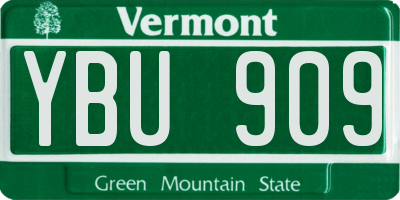 VT license plate YBU909