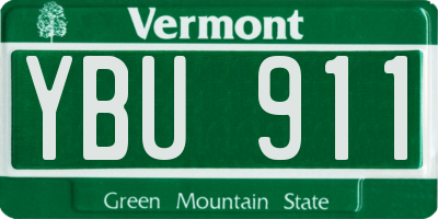 VT license plate YBU911