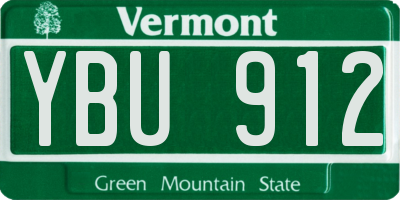 VT license plate YBU912