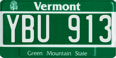 VT license plate YBU913