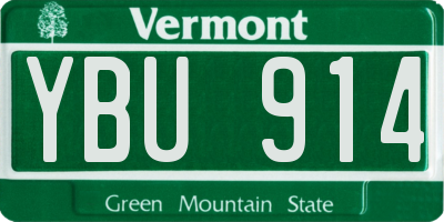 VT license plate YBU914