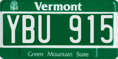 VT license plate YBU915