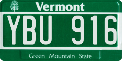 VT license plate YBU916