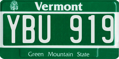 VT license plate YBU919