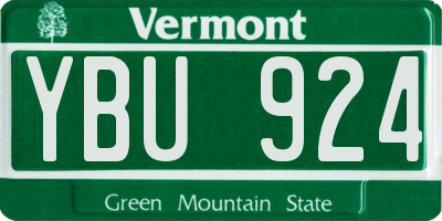 VT license plate YBU924