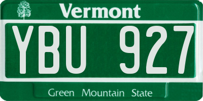 VT license plate YBU927